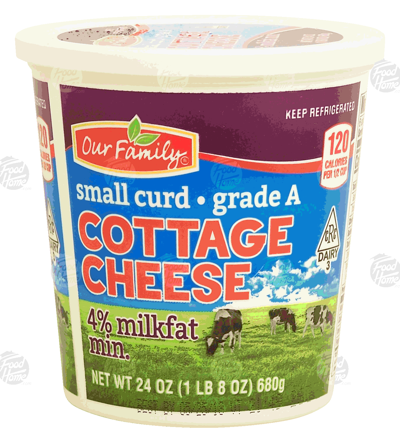 Our Family  cottage cheese, small curd, 4% milkfat Full-Size Picture